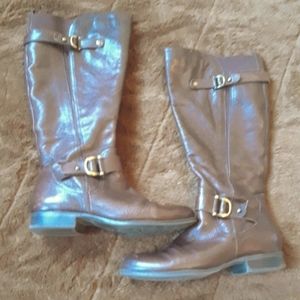 Naturalized Jersey wide shaft leather boot